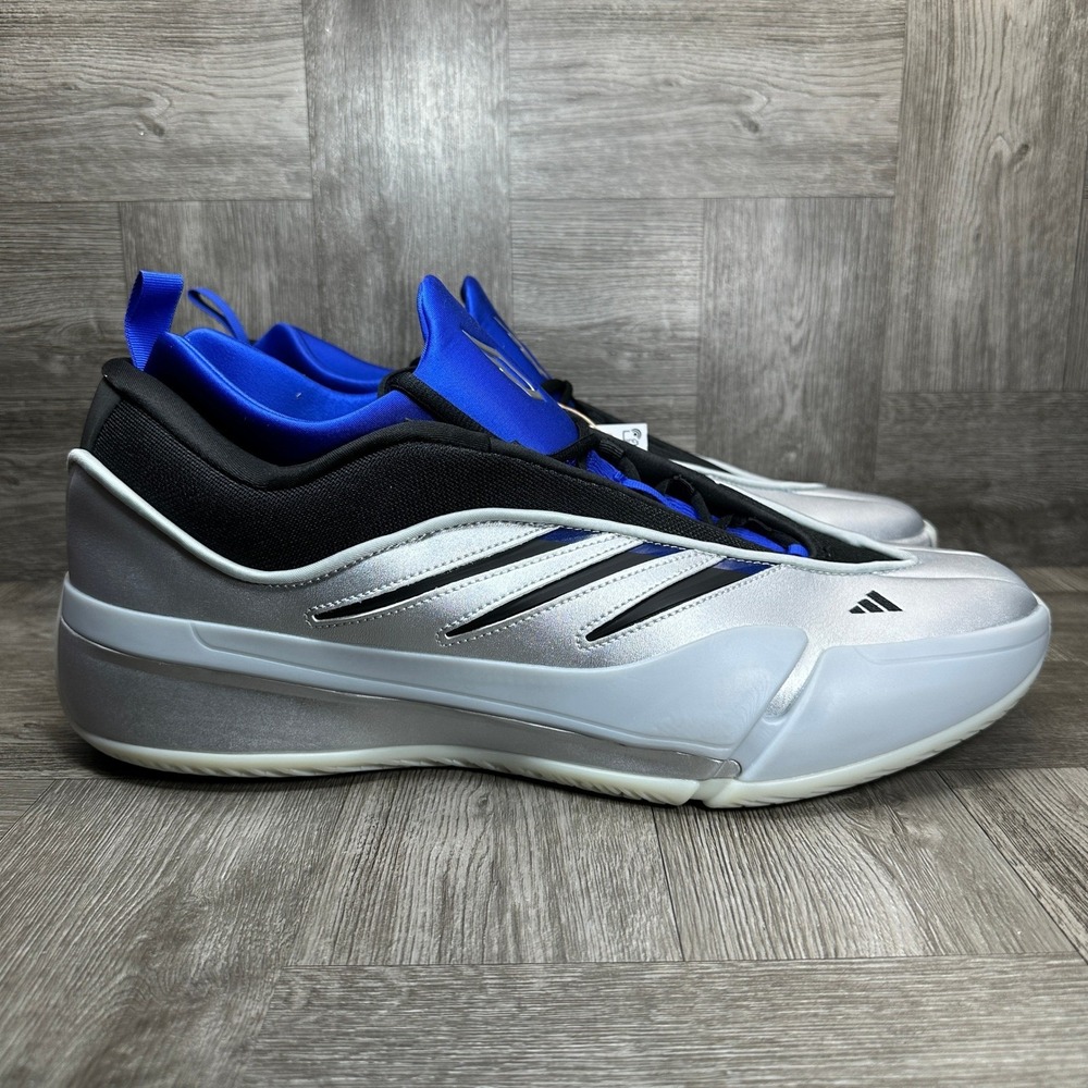 Adidas Dame 9 Basketball Mens 17 Silver Metallic Blue Athletic NEW JH6633